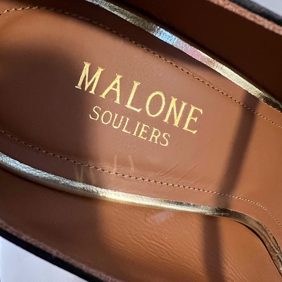 Malone Souliers Robyn 100 Black Satin Ankle Strap Pumps - Picture 11 of 15